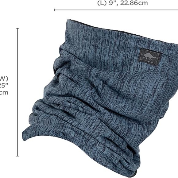 Turtle Fur Comfort Shell Stria UV Pipe Dream Fleece Lined Neck Warmer, Baltic - Picture 4 of 6